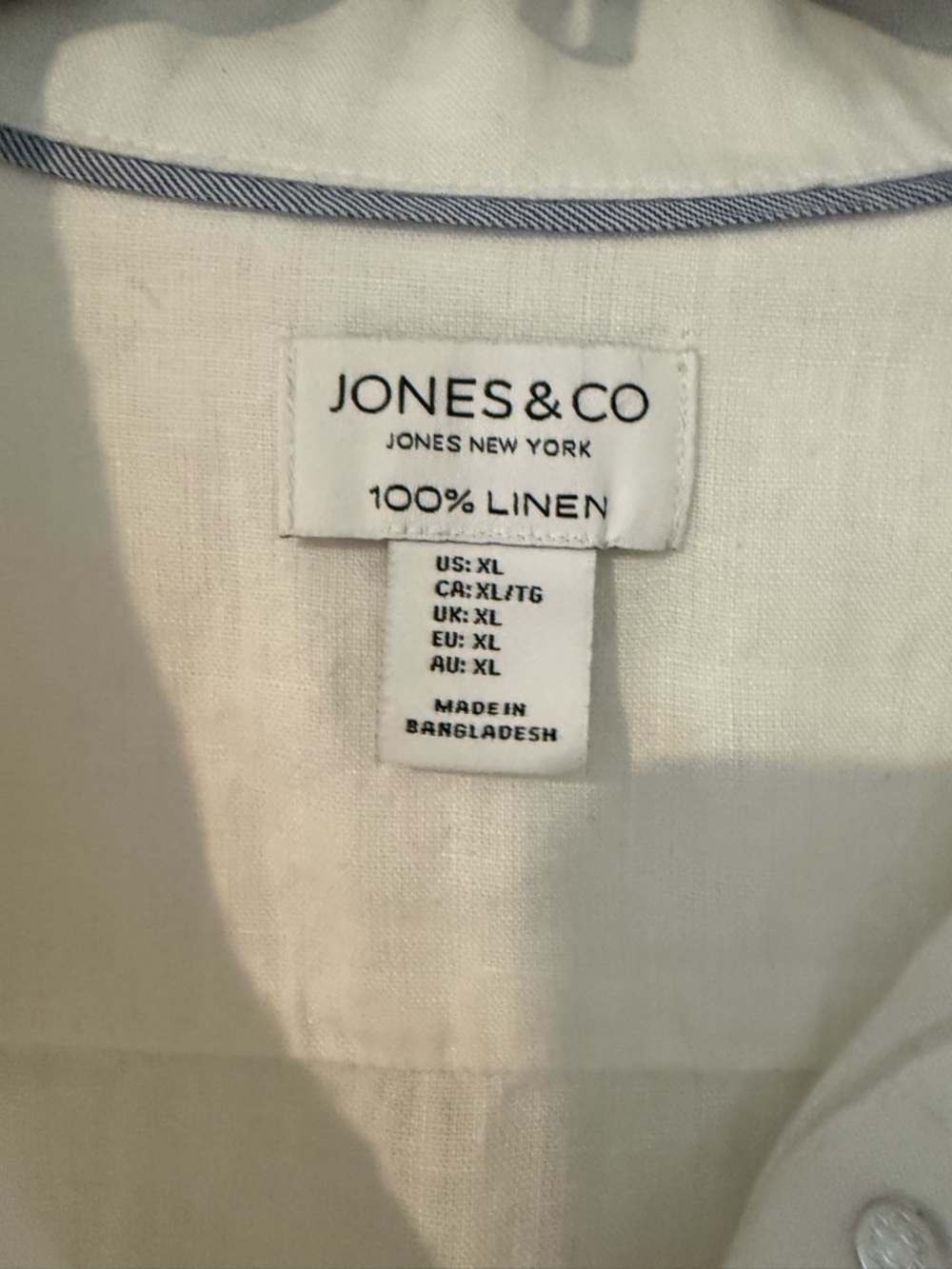 Jones New York White Linen Button-Front Jean Jacket - Picture 2 of 3